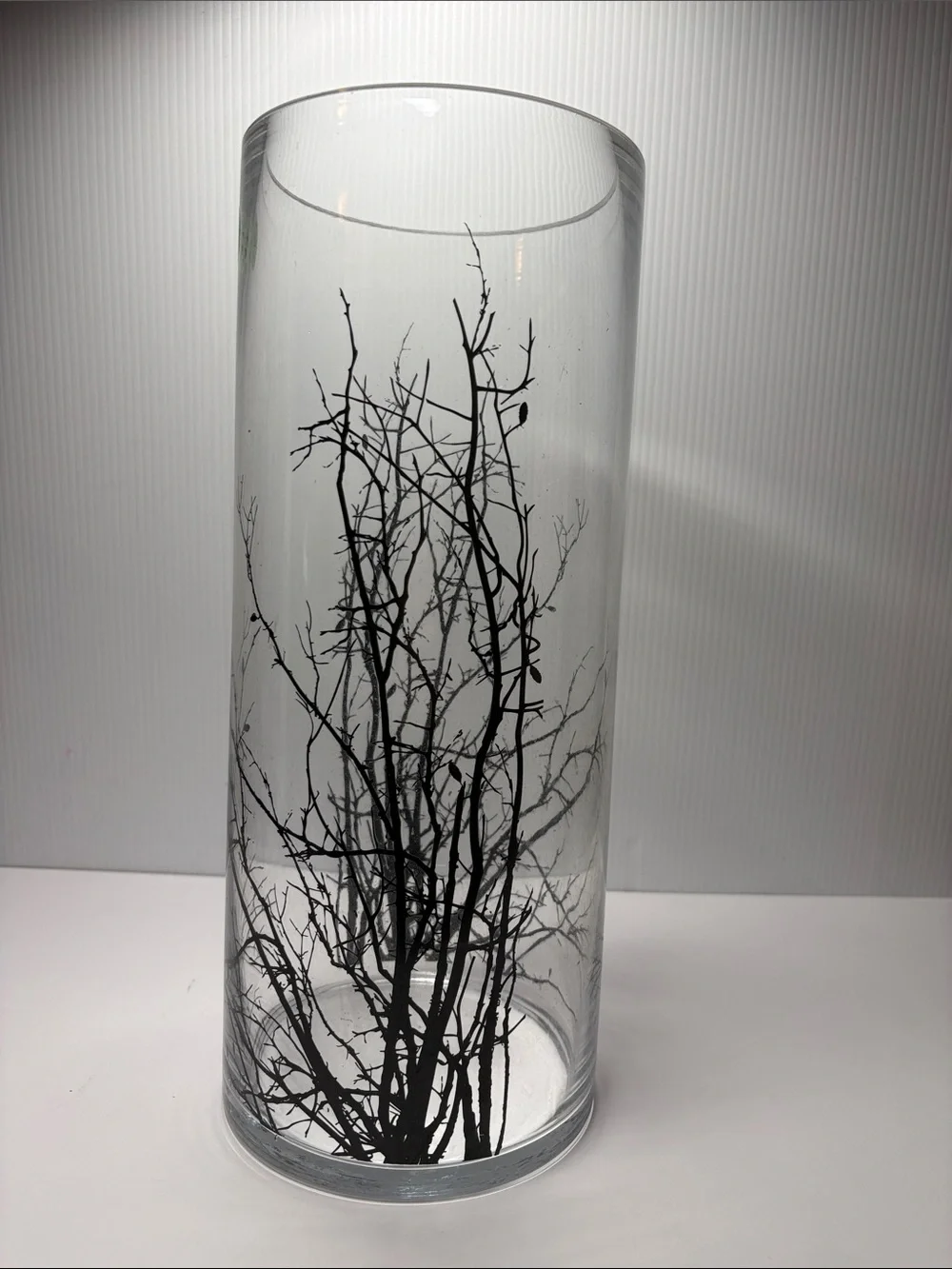 Glass Vase 6” x 14.5” with Black Branches